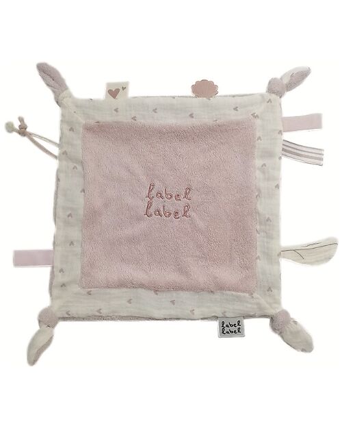 Label Label Cuddle Cloth - Hearts Pink - 30x30 cm - Recycled Material Doudou & Comforters