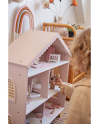 Label Label Doll House - Pink - Wood Dolls Houses