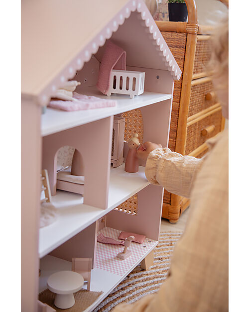 Label Label Doll House - Pink - Wood Dolls Houses