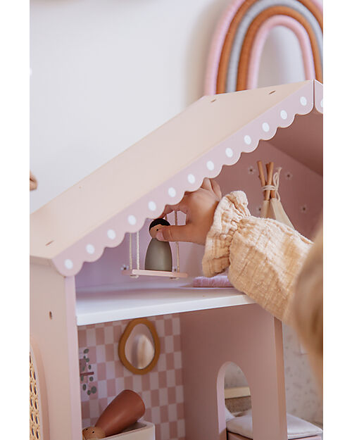 Label Label Doll House - Pink - Wood Dolls