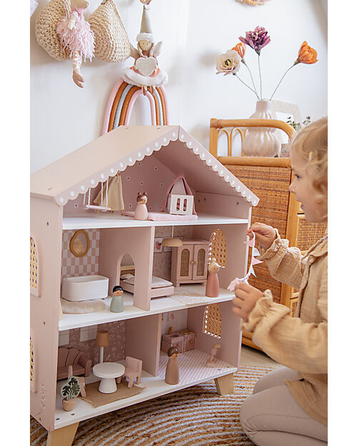 Label Label Doll House - Pink - Wood Dolls