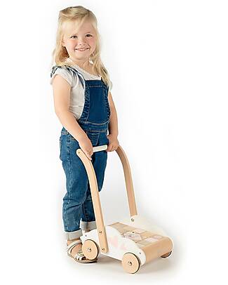 Label Label Educational Babywalker - Pink - with 20 Printed Blocks - FSC-certified Beechwood Push-Toys