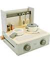 Label Label Folding Mini Kitchen in Wood - Green - FSC Certified Beech Wood Toy Kitchens