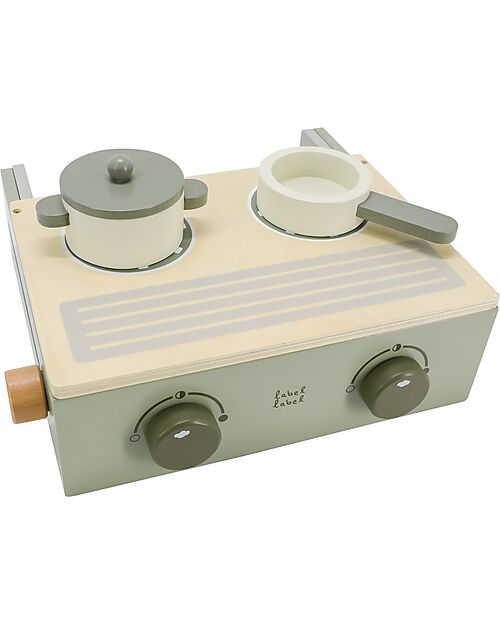 Label Label Folding Mini Kitchen in Wood - Green - FSC Certified Beech Wood Toy Kitchens