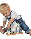 Label Label FSC Stackable Wooden Block House - Light Blue - 12+ m Wooden Stacking Toys