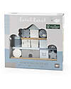 Label Label FSC Stackable Wooden Block House - Light Blue - 12+ m Wooden Stacking Toys