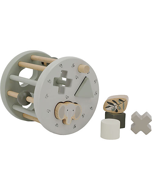 Label Label FSC Wood Interlocking Geometric Shapes Wheel - Olive - 12+ m Wooden Stacking Toys