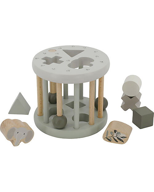 Label Label FSC Wood Interlocking Geometric Shapes Wheel - Olive - 12+ m Wooden Stacking Toys