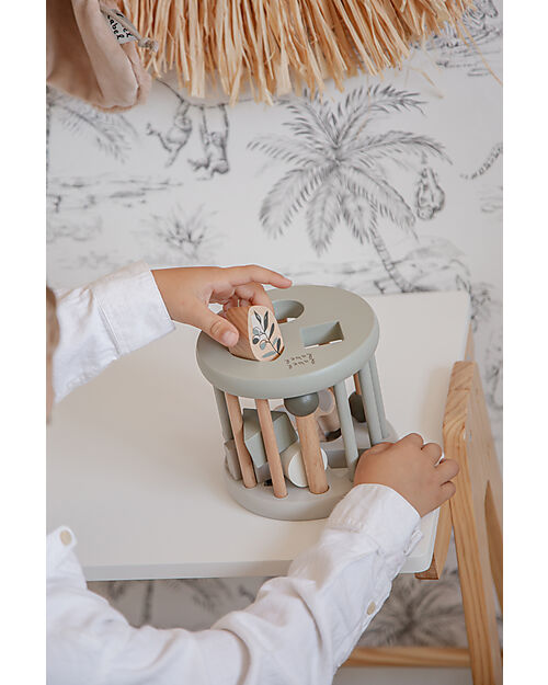 Label Label FSC Wood Interlocking Geometric Shapes Wheel - Olive - 12+ m Wooden Stacking Toys