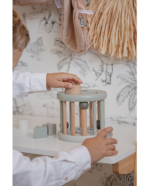 Label Label FSC Wood Interlocking Geometric Shapes Wheel - Olive - 12+ m Wooden Stacking Toys