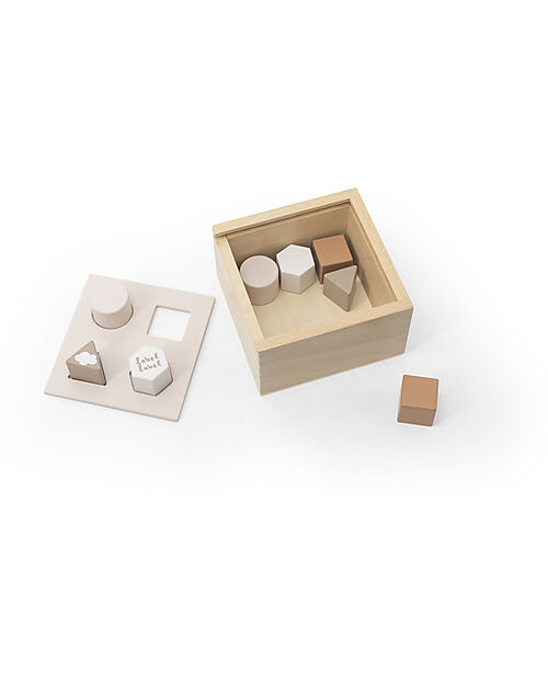 Label Label FSC Wooden Interlocking Geometric Shapes Box - Beige - 18+ m Wooden Stacking Toys