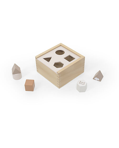 Label Label FSC Wooden Interlocking Geometric Shapes Box - Beige - 18+ m Wooden Stacking Toys