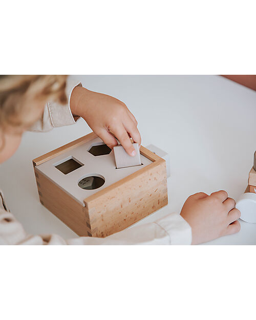 Label Label FSC Wooden Interlocking Geometric Shapes Box - Beige - 18+ m Wooden Stacking Toys