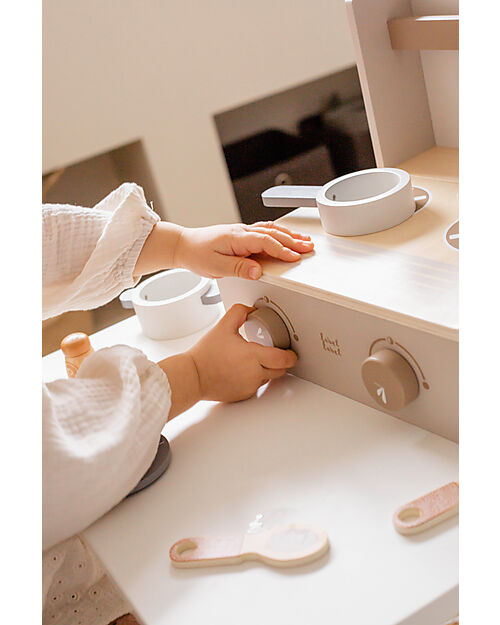 Label Label FSC Wooden Mini Folding Kitchen - Beige - 36+ m Toy Kitchens