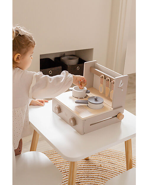 Label Label FSC Wooden Mini Folding Kitchen - Beige - 36+ m Toy Kitchens