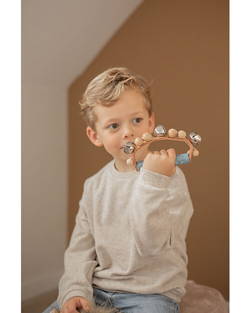 Label Label FSC Wooden Rattle Ring Tool - Blue - 12+ m Musical Instruments