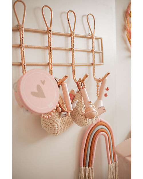 Label Label FSC Wooden Rattle Ring Tool - Pink - 12+ m Musical Instruments