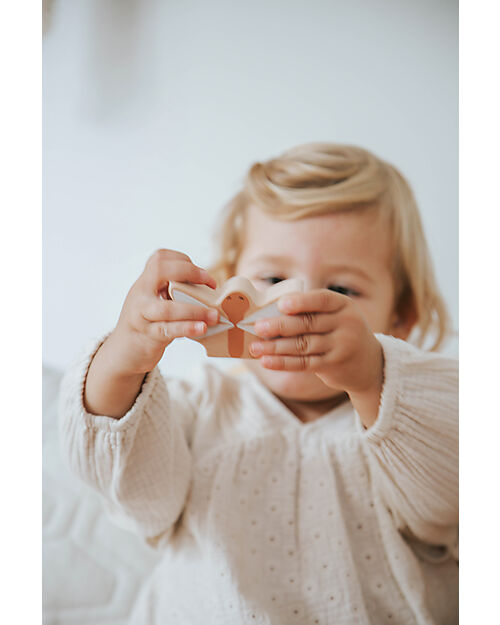 Label Label FSC Wooden Stackable Ring Tower - Beige - 12+ m Wooden Stacking Toys