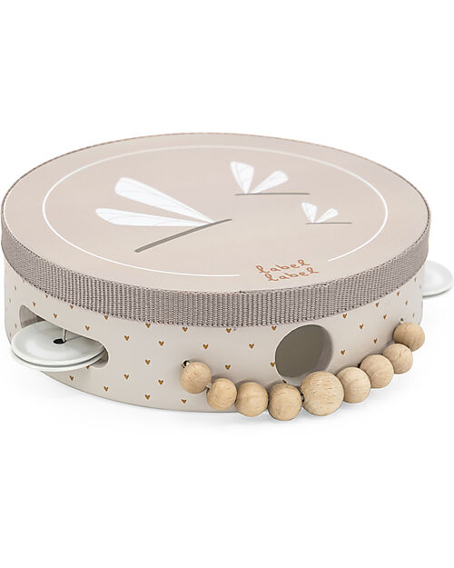 Label Label FSC Wooden Tambourine with Rattles - Nougat -12+ m Musical Instruments