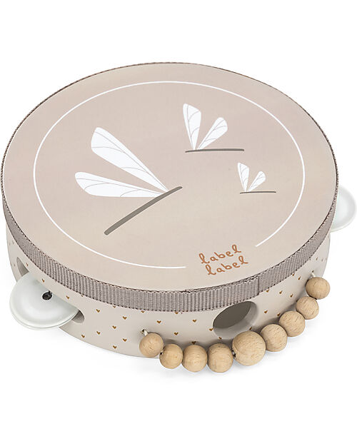 Label Label FSC Wooden Tambourine with Rattles - Nougat -12+ m Musical Instruments