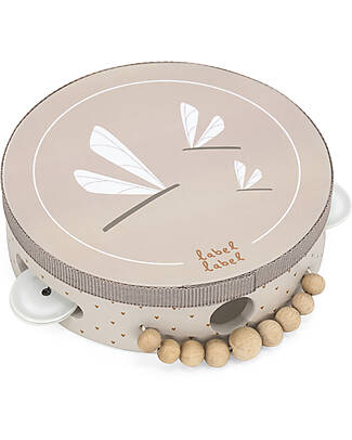 Label Label FSC Wooden Tambourine with Rattles - Nougat -12+ m Musical Instruments
