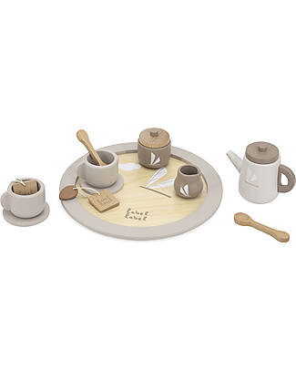 Label Label FSC Wooden Tea Set - Beige - 12+ m Toy Kitchens