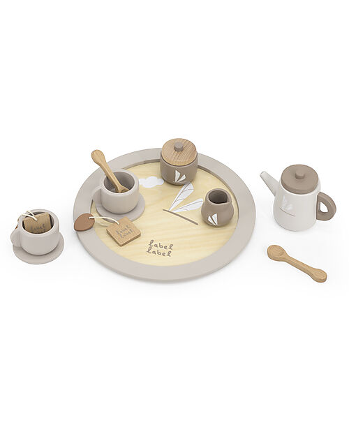 Label Label FSC Wooden Tea Set - Beige - 12+ m Toy Kitchens