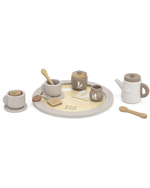 Label Label FSC Wooden Tea Set - Beige - 12+ m Toy Kitchens