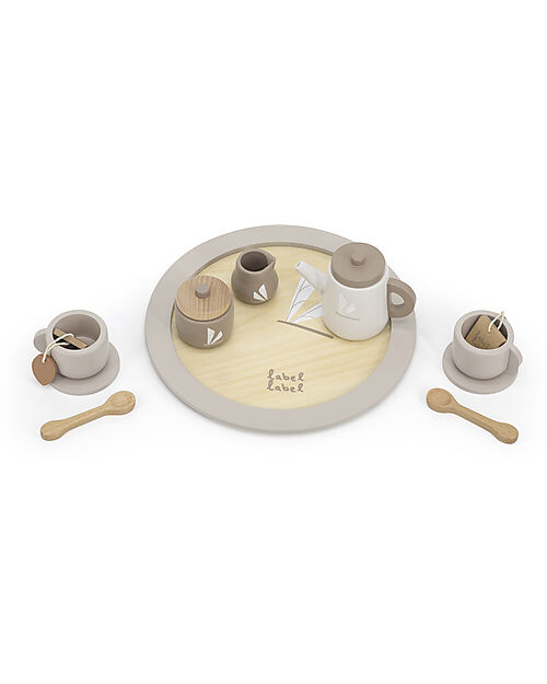 Label Label FSC Wooden Tea Set - Beige - 12+ m Toy Kitchens