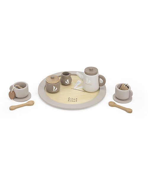 Label Label FSC Wooden Tea Set - Beige - 12+ m Toy Kitchens