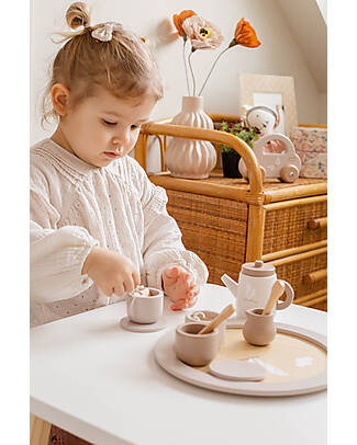 Label Label FSC Wooden Tea Set - Beige - 12+ m Toy Kitchens