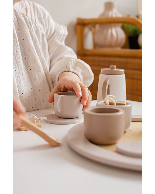 Label Label FSC Wooden Tea Set - Beige - 12+ m Toy Kitchens
