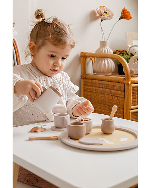 Label Label FSC Wooden Tea Set - Beige - 12+ m Toy Kitchens