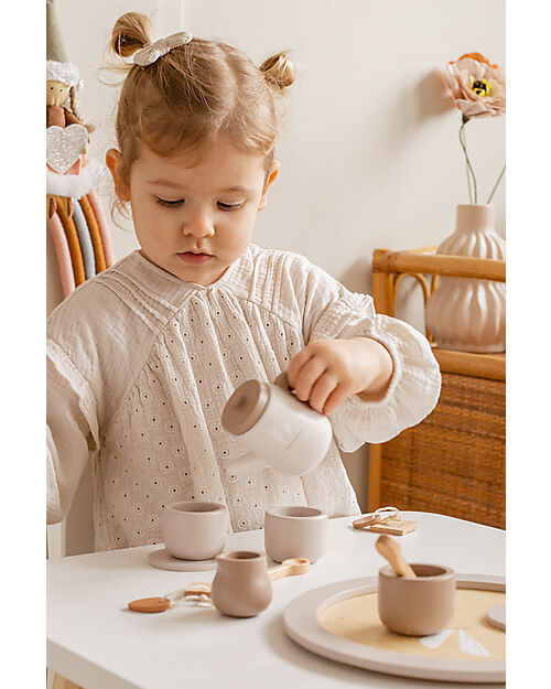 Label Label FSC Wooden Tea Set - Beige - 12+ m Toy Kitchens