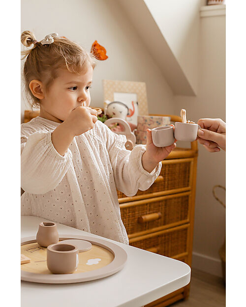 Label Label FSC Wooden Tea Set - Beige - 12+ m Toy Kitchens
