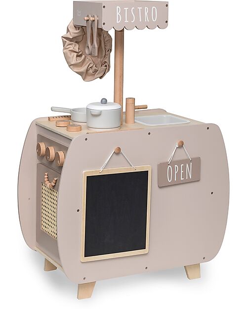 Label Label FSC Wooden Toy Bistro Kitchen - Beige - 12+ m Toy Kitchens