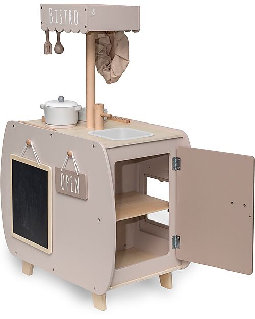Label Label FSC Wooden Toy Bistro Kitchen - Beige - 12+ m Toy Kitchens