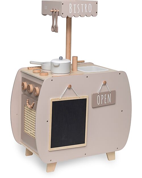 Label Label FSC Wooden Toy Bistro Kitchen - Beige - 12+ m Toy Kitchens