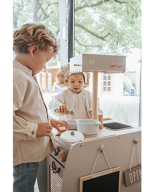 Label Label FSC Wooden Toy Bistro Kitchen - Beige - 12+ m Toy Kitchens