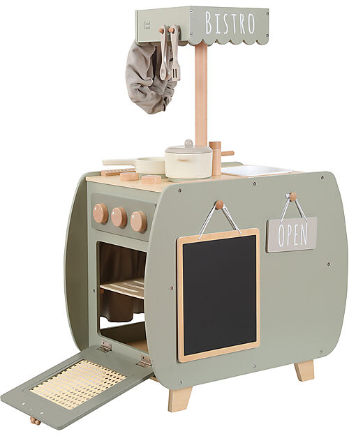 Label Label FSC Wooden Toy Bistro Kitchen - Olive - 12+ m Toy Kitchens