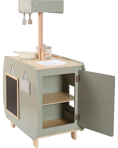 Label Label FSC Wooden Toy Bistro Kitchen - Olive - 12+ m Toy Kitchens