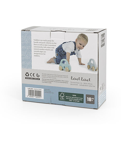 Label Label FSC Wooden Toy Car - Light Blue - 18+ m Wooden Toy Cars, Trains & Trucks