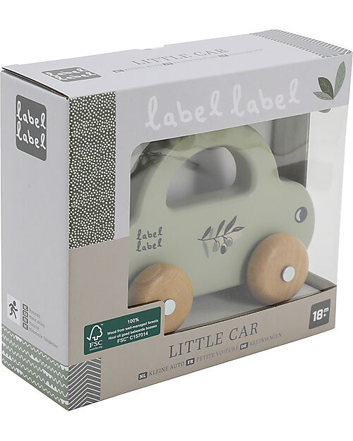 Label Label FSC Wooden Toy Car - Olive - 18+ m Wooden Toy Cars, Trains & Trucks