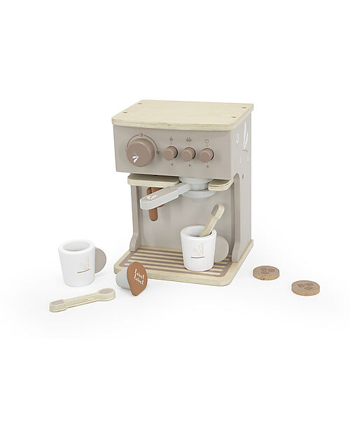 Label Label FSC Wooden Toy Coffee Machine - Beige - 3+ years Toy Kitchens
