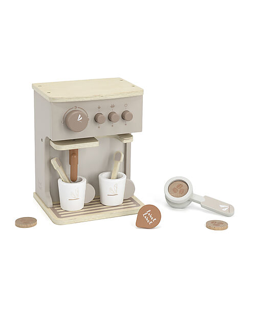 Label Label FSC Wooden Toy Coffee Machine - Beige - 3+ years Toy Kitchens