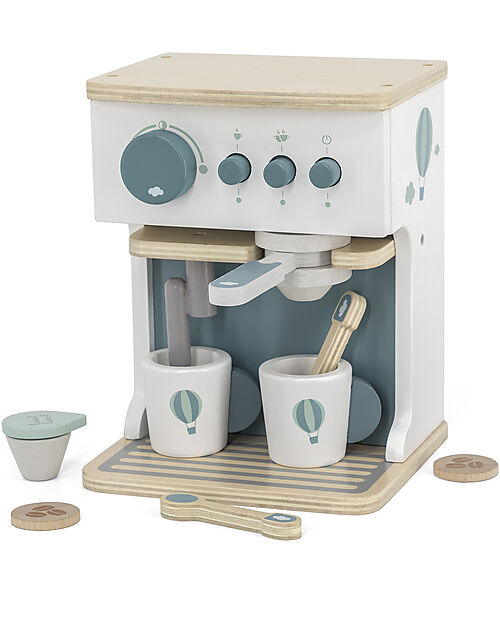 Label Label FSC Wooden Toy Coffee Machine - Green - 3+ years Toy Kitchens