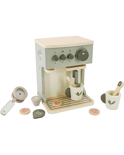 Label Label FSC Wooden Toy Coffee Machine - Olive - 3+ years Toy Kitchens
