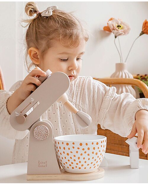 Label Label FSC Wooden Toy Planetary Mixer - Beige - 3+ years Toy Kitchens