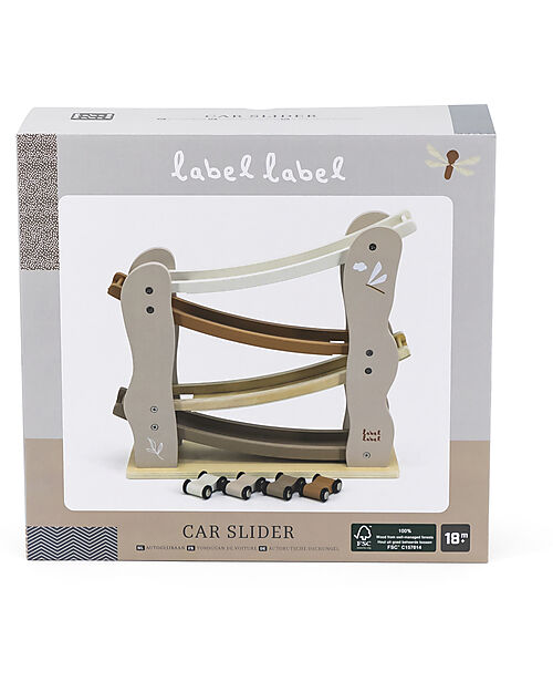 Label Label FSC Wooden Toy Track - Beige - 18+ m Wooden Toy Cars, Trains & Trucks