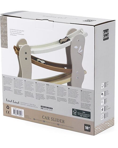 Label Label FSC Wooden Toy Track - Beige - 18+ m Wooden Toy Cars, Trains & Trucks